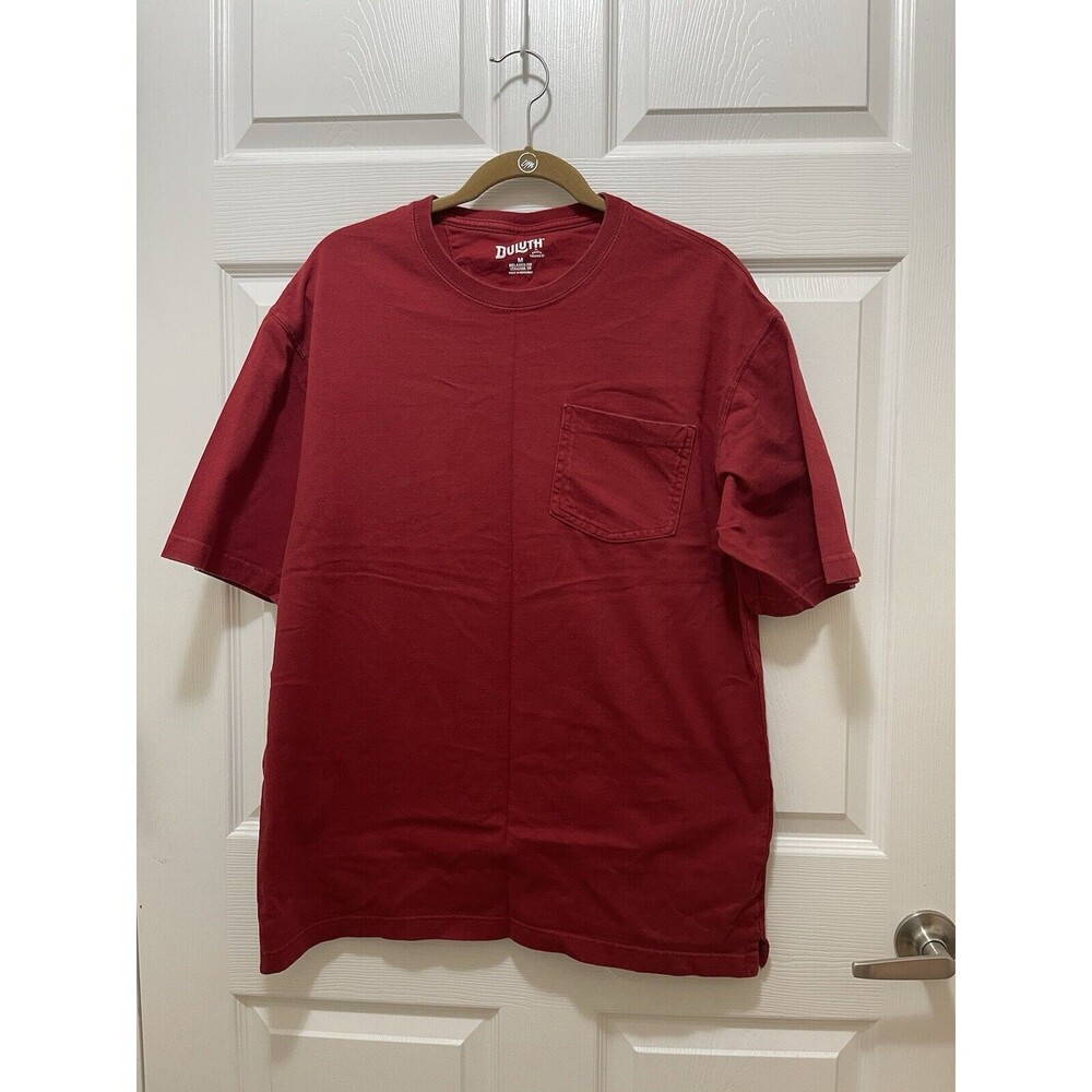 Duluth Trading Mens Short Sleeve T-Shirt Size M Relaxed Fit Longtail Red Cotton